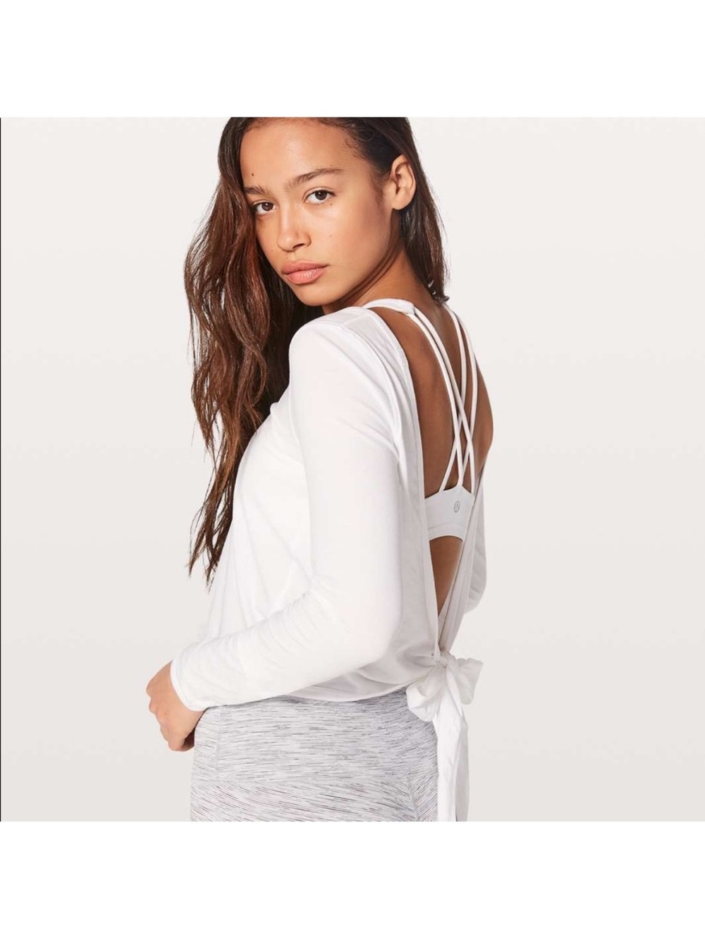 Lululemon Its A Tie Long Sleeve White 2 Ways To Wear Sz 6